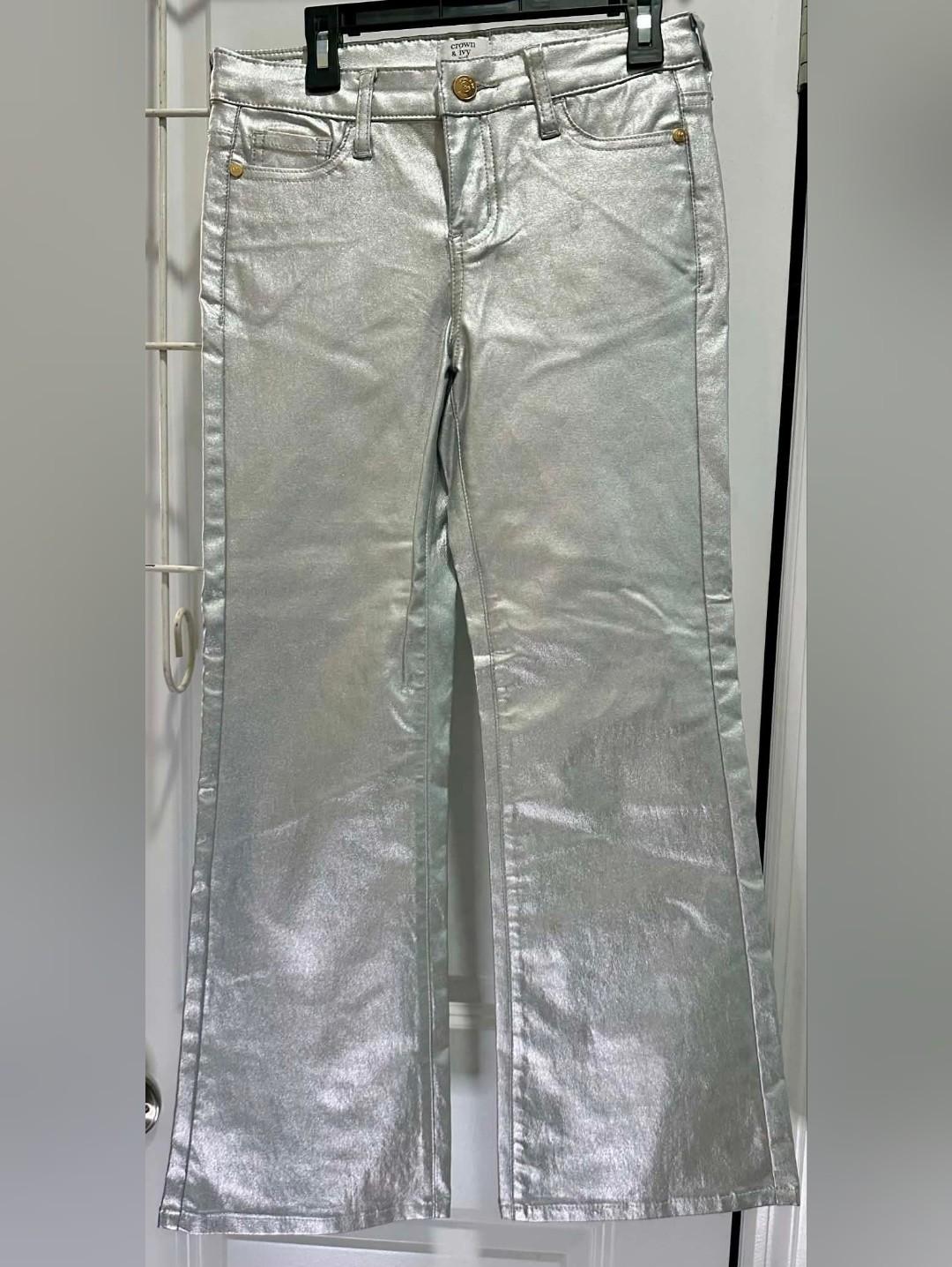 Crown  Ivy Metallic Silver Jeans